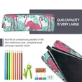 thumbnail image 5 of Fotbe Flamingo Pattern Leather Pencil Case, Pencil Pouch with Durable Zipper, Compact and Stylish Organizer for Stationery, Art Supplies, Travel Essentials, 5 of 7
