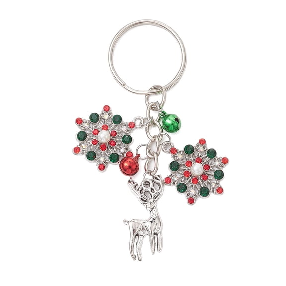 1pc Alloy with Cubic Zirconia Keychain Deer