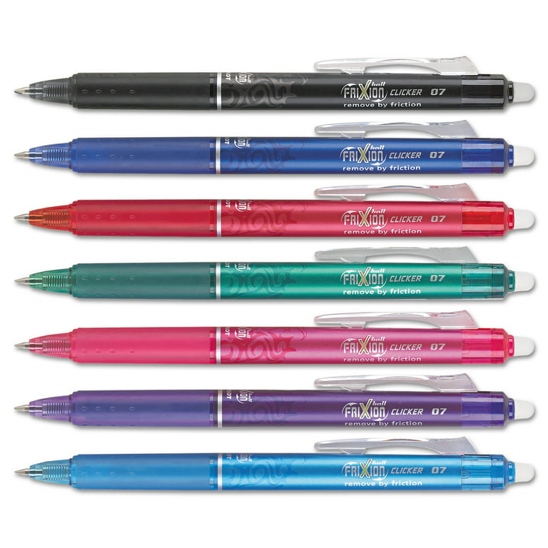 Pilot FriXion Clicker Erasable Gel Ink Pens, Fine Point (0.7 mm), Assorted  Ink, 7 Count - 22477879