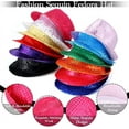 thumbnail image 3 of Sequin Fedora Hat Bling Dance Hats Shining Sequin Hat for Man and Women, 3 of 8