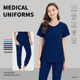thumbnail image 2 of VIAOLI Scrubs Set - Stretchy Polyester-Spandex Medical Nursing Uniform for Women, 7 Colors, S-XXL, Uniformes Medicos Mujer, 2 of 7