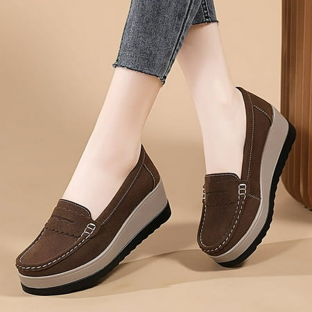 

DONGGTGDZ Versatile and Comfortable Women‘s Slip-On Loafers with Soft Platform Sole for Walking and Stylish Look