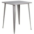 thumbnail image 1 of 31.5'' Square Silver Metal Indoor-Outdoor Bar Height Table, 1 of 9