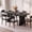 Black, variant on 63" Dining Table Mid Century Modern Wood Rectangular Table with Scratch Resistant Surface Seats 6 for Dining Room Kitchen
