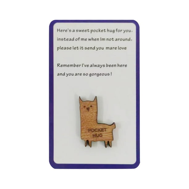 Tarjeta De Madera Pequeña Bolsa De Madera Para Abrazar Regalo Tarjeta De Madera Regalo Un Pequeño Abrazo De Bolsillo Con Tarjeta Para Regalo De Aislamiento Te Echo De Menos, Pienso En Ti Regalo