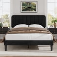 thumbnail image 2 of VECELO Full Size Upholstered Beds, Modern Platform Bed Frame with Adjustable Headboard, Wooden Slats Support/No Box Spring Needed, Black, 2 of 8