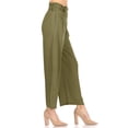 thumbnail image 2 of Women's Basic Wide Leg Elastic Waistband Button Detailing Pants, 2 of 5