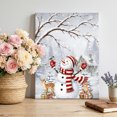 thumbnail image 2 of Canvas Wall Art, Christmas Snowman Framed Canvas Prints for Kitchen Bedroom, Xmas Tree Forest Snowflakes Branches Deer Small Gallery Wrapped Wall Decor for Home Office, Gifts, 8"x12" Ship Next Day, 2 of 9