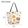 thumbnail image 5 of FORMRS Womens Canvas Tote Bag with Zipper Inner Pocket Shoulder Handbag, Fall Beige Pumpkin, 5 of 7
