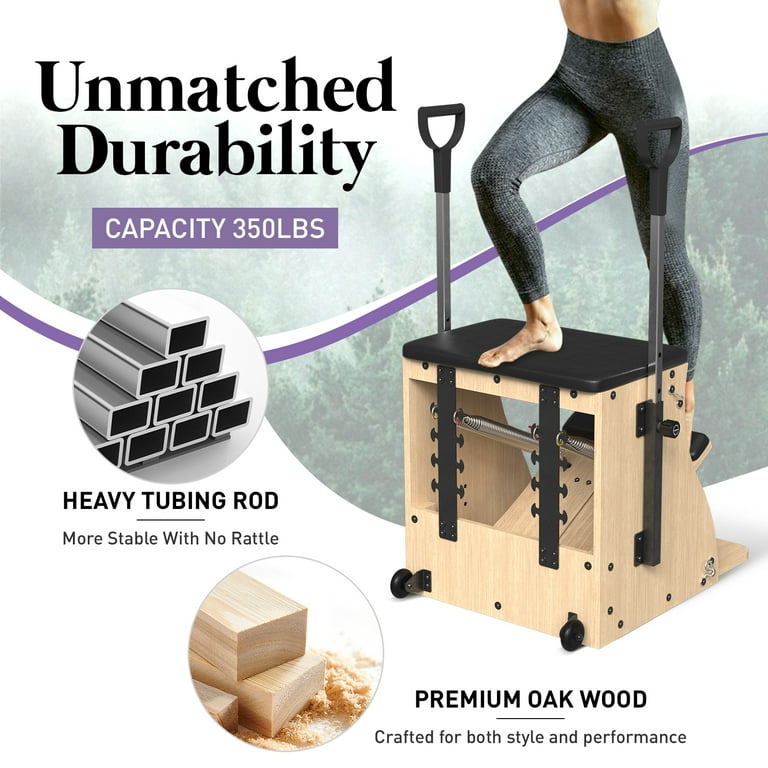 Mikolo Pilates Chair, Split-Pedal Stability Combo with Handles