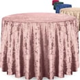 thumbnail image 1 of Elegant Round Table Cloth - 70 Inch, Made With Fine Crushed-Velvet Material, Beautiful Blush - Pink Tablecloth With Durable Seams, Round Table Cover Great for Weddings, Parties, Baby Showers & Events, 1 of 5