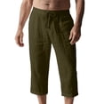 thumbnail image 2 of Horkkom Linen Shorts for Men Summer Solid Color Beach Shorts Vacation Loose Casual Shorts with Pockets, S-3XL, 2 of 6