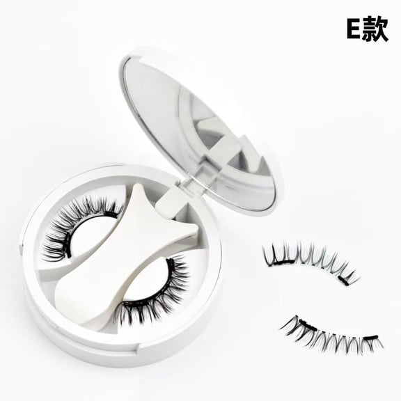 Magnetic Eyelashes 1 Pair Reusable Magnetic Eyelashes with App licator, No Adhesive Required, Natural-Looking Eyelashes, Eyelash Curler Set, Easy to Wear and Remove