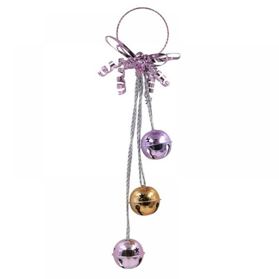 ShengShi Christmas Bell Ornaments Pendants Hanging Gifts Xmas Tree Decoration Home Decor Colour Iron Bells Door Hanging Ringing Bell Pink
