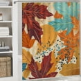 thumbnail image 6 of JEUXUS Durable and Washable Colorful Autumn Fall Maple Leaves Shower Curtain, Multiple Sizes White, 6 of 7