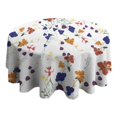 thumbnail image 4 of Pioneer Flower Floral Print Pattern Round Tablecloth 60"x60",Wrinkle Wipeable Table Cloth for Kitchen Dining Room Picnic Patio Party, 4 of 6