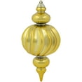 thumbnail image 6 of Northlight Commercial Size Shatterproof 2-Finish Finial Christmas Ornaments - Gold -10" - 4ct, 6 of 6