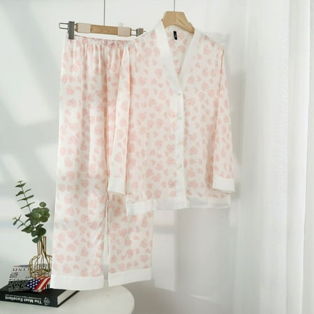 

Women s Pajamas Set V Neck Design Luxury Cross Letter Print Sleepwear Silk Like Home Clothes XXXXL Large Size Nightwear