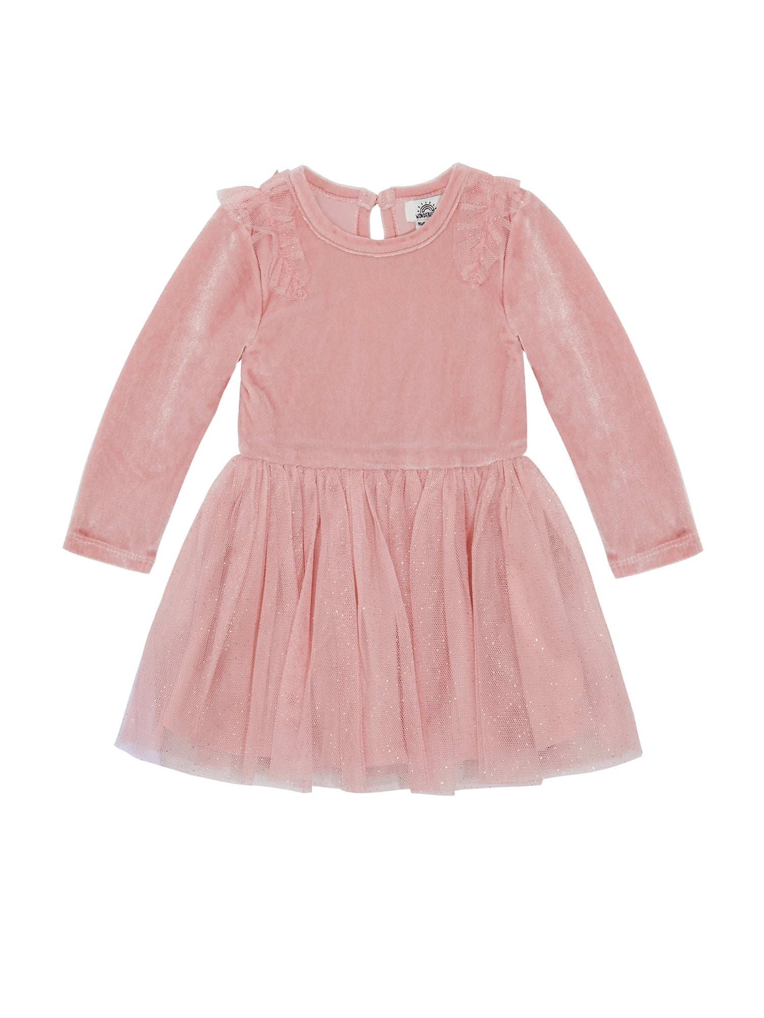Wonderluxe Baby Girls' Long Sleeve Velvet Dress, 3-Piece Set, Sizes 0-3M-24M