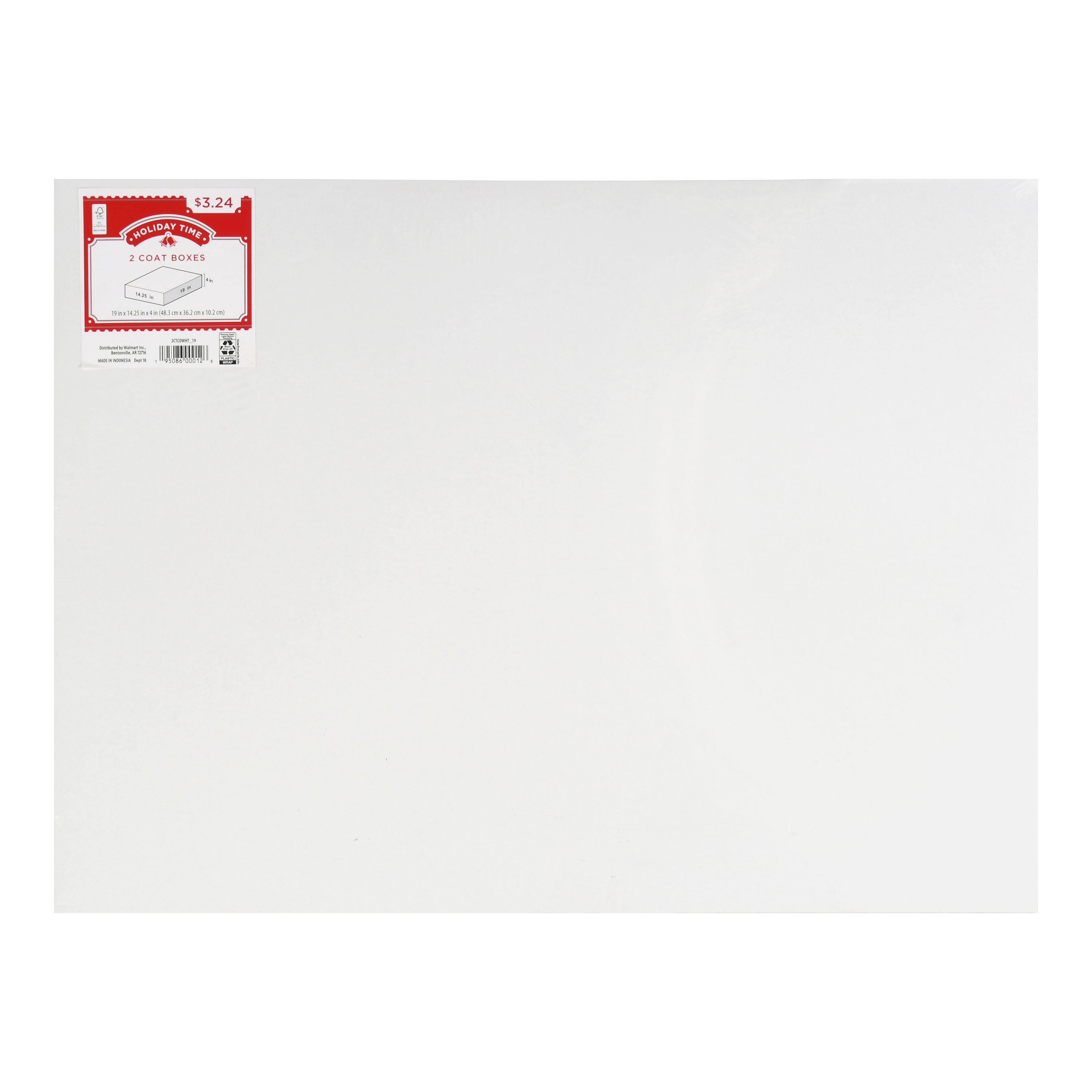 (3 pack) Holiday Time White Coat Boxes, 2 Count