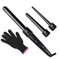 thumbnail image 1 of Curling Iron Set 3 In 1 Hair Curling Wand Set Interchangeable Ceramic Barrels With Free Heat Resistant Glove, 1 of 4