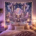thumbnail image 2 of Moon Stars Divination with Luminous Crystal Ball Resting, Mystical Fantasy for Space Lovers, Galaxy Room Decor, Mother'S Day Gift, Tapestry Wall Hanging for Bedroom and Dorm, 2 of 7