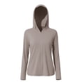 thumbnail image 2 of MORESEC Women Plus Size Hooded Long Sleeve UPF50 Solid Sun Protection Shirts Casual Workout Rash Guard Tops Fishing Beach Hiking Clothes, Gray 2XL, 2 of 5