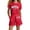 Red, variant on OOOUM Kids Letter Print Outfit Crew Neck Short Sleeve T Shirt Drawstring Pocket Shorts Two Piece Set Summer Casual Clothes Set Light Green 100