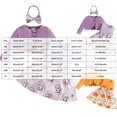 thumbnail image 3 of CAICJ98 Toddler Baby Girls Halloween Outfits Sleeveless Flower Print Dress Long Sleeve Ruffle Coat Bow Headband Clothing Sets Toddler Girl Outfits (Orange,9-12 Months), 3 of 8