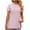 Pink, variant on Kovlvoll Tops for Women Crewneck Short Sleeve Hem Side Split Loose T-Shirt Summer Casual Eyelet Tunic Top