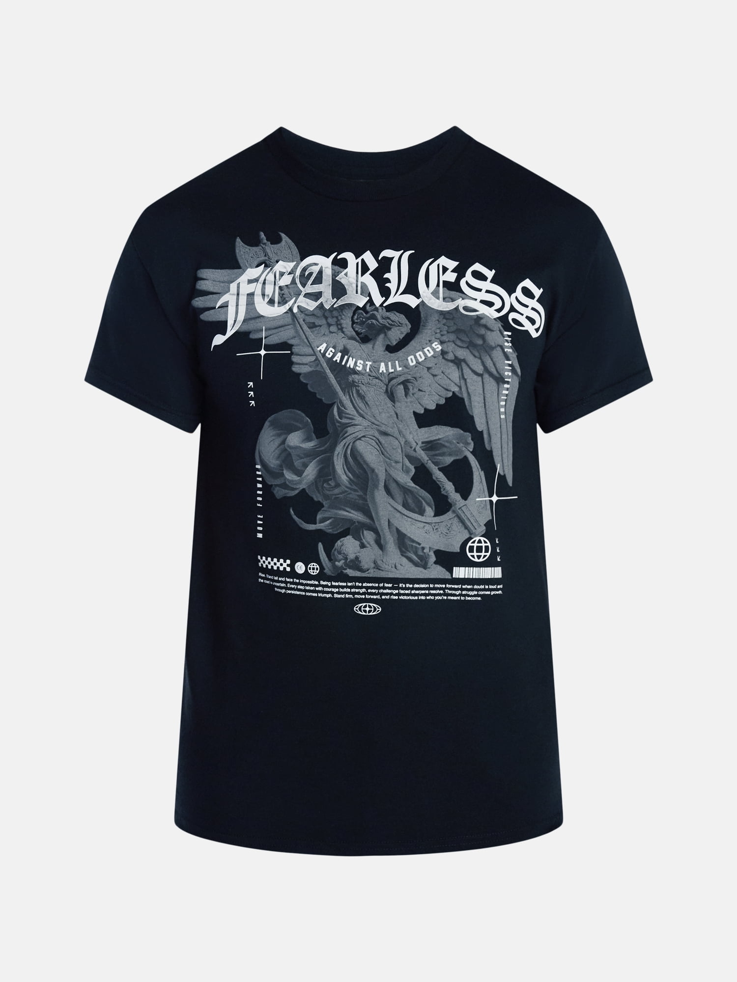 Humor Men's and Big Men's Fearless Statue Graphic Tee with Short Sleeves, Size S-3XL