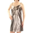 thumbnail image 3 of 1.STATE Womens Faux Leather A-line Dress, Metallic, 8, 3 of 4
