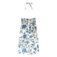 thumbnail image 5 of Viikei Womens Dresses Clearance,Women's Floral Print Short Sleeve Dress,Women Summer Dresses Beach Lace Panel Print Sleeveless Casual Loose Tank Dress Light Blue S, 5 of 5