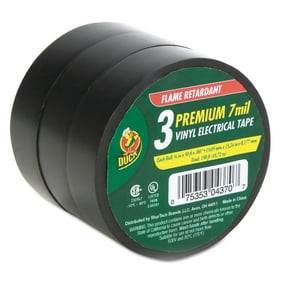 Duck Pro Electrical Tape 3/4" x 50 ft 1" Core Black 3/Pack 299004