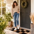 thumbnail image 4 of OVFUIZ Halloween Door Mat 15.7x23.6in Checkered Ghost Coir Welcome Front Door Entry Indoor Floor Bath Mat Fall Home Decor Halloween Decorations, 4 of 7