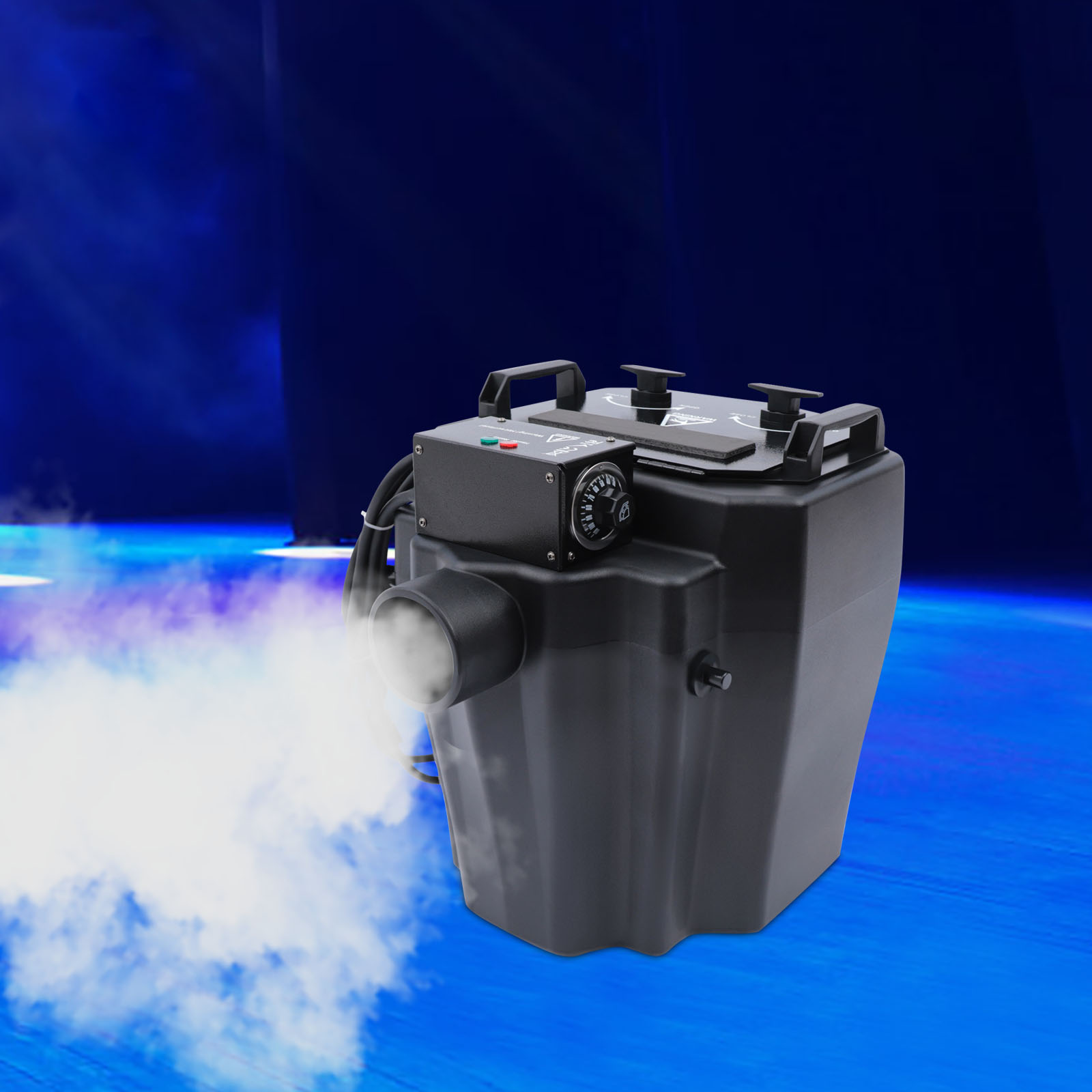 6000W 110V Manual Dry Ice Fog Machine Low Lying Smoke Machine Stage Effect Black 60Hz For Wedding Party