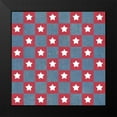 thumbnail image 2 of Grove, Beth 12x12 Black Modern Framed Museum Art Print Titled - Stars and Stripes Dark Pattern I, 2 of 5