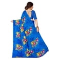 thumbnail image 5 of Ethnic Asia Sari Art Silk Floral Print Blue Indian Bollywood Look Saree For Women, 5 of 5
