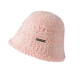 thumbnail image 2 of Beanie for Men Women Warm Winter Knit Cuffed Beanie Women's Fashion Face Solid Color Winter Plush Warm Cold Fisherman Hat Pink, 2 of 3