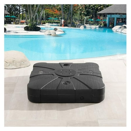 Umbrella Base 220lb, Fillable Sand/Water Weighted Outdoor Cantilever Umbrella Stand for Patio, Deck, Garden - Black, Square