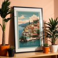thumbnail image 3 of Vintage Portofino Illustrations: Charming Italian Riviera Art - Portofino Liguria Italy Illustration Black Framed Wall Art Print 12 x 18 inches, 3 of 8