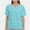 Turquoise, variant on Womens Short Sleeve V Neck Dolman Tops with Side Shirring Loose Fit Shirts