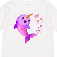 thumbnail image 4 of Inktastic Valentine's Day Cute Pink Narwhal with Hearts Boys or Girls Long Sleeve Toddler T-Shirt, 4 of 5