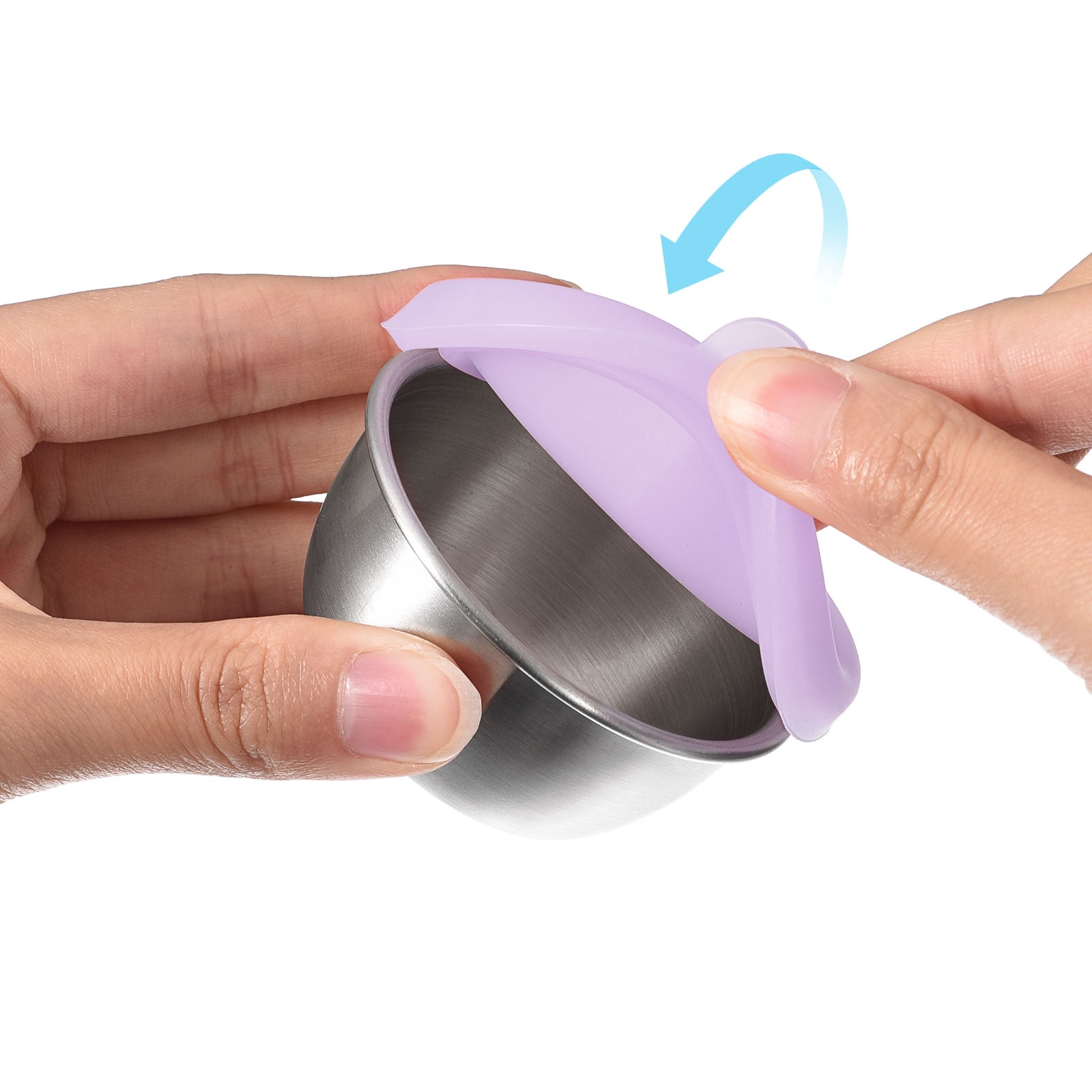 Unique Bargains Stainless Steel Salad Dressing Containers Set with Lids Leakproof Purple