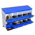 thumbnail image 1 of Towallmark Caja Nido Gallinas Metálica 10 Compartimentos Azul - Roll Away Recolección Huevos Tapa Protectora, 1 of 7