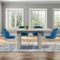 thumbnail image 3 of Leejay Velvet Blue Dining Room Chair with Gold Legs,Set of 4, 3 of 5