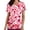 A280 Red, variant on Scrub Top for Women V Neck Short Sleeve Stretchy Comfy Fabric Functional Pockets Overlapping Heart Graphic Medical Nursing Uniform Working Top