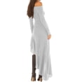 thumbnail image 4 of Long Sleeve Solid Women One Shoulder Casual Irregular Long Dress, 4 of 4