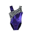 thumbnail image 3 of Kids' Purple Zebra Gymnastics Leotard, 3 of 4