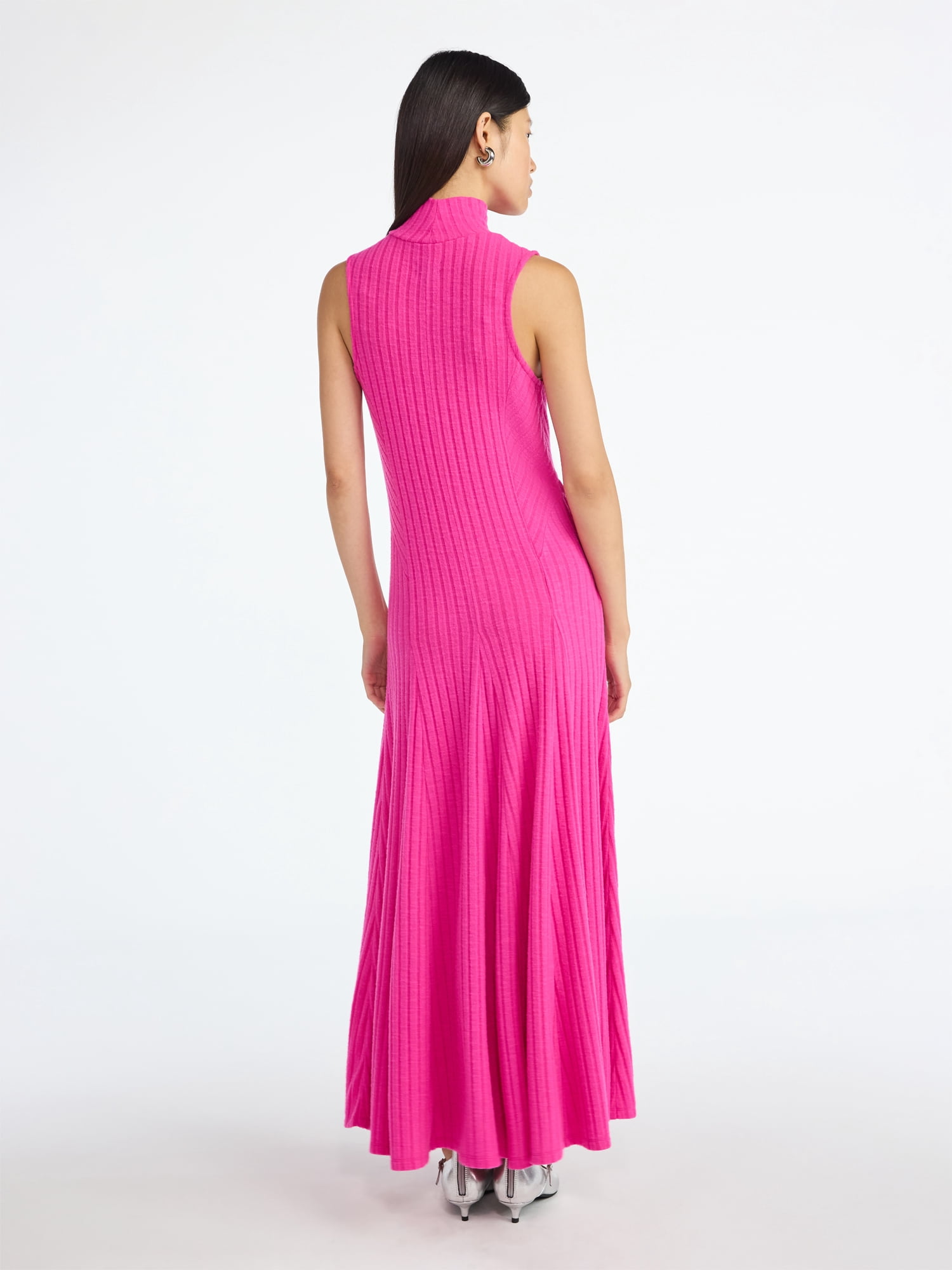 Scoop Women's and Women's Plus Rib Knit Seamed Maxi Dress, Sizes XS-4X